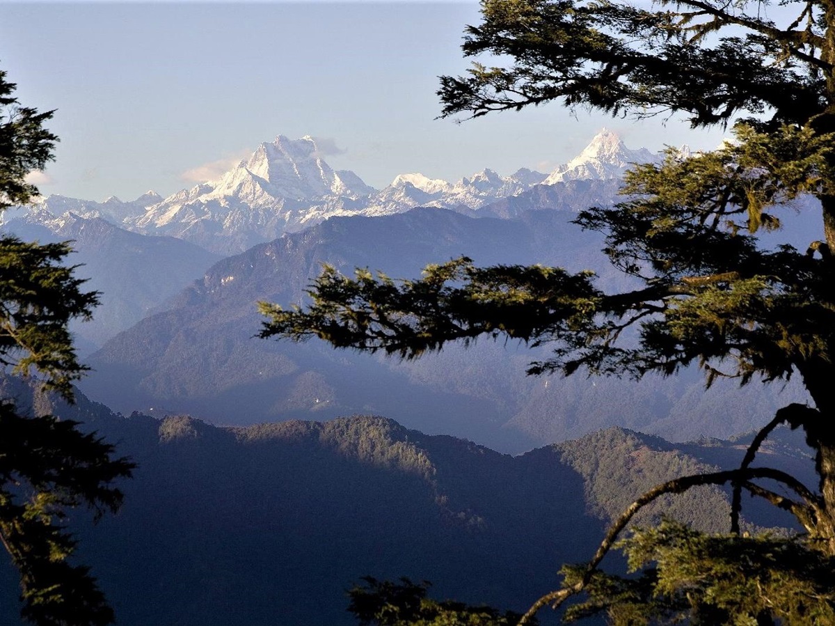 Mountain views from the Amankora Bumthang lodge in Bhutan