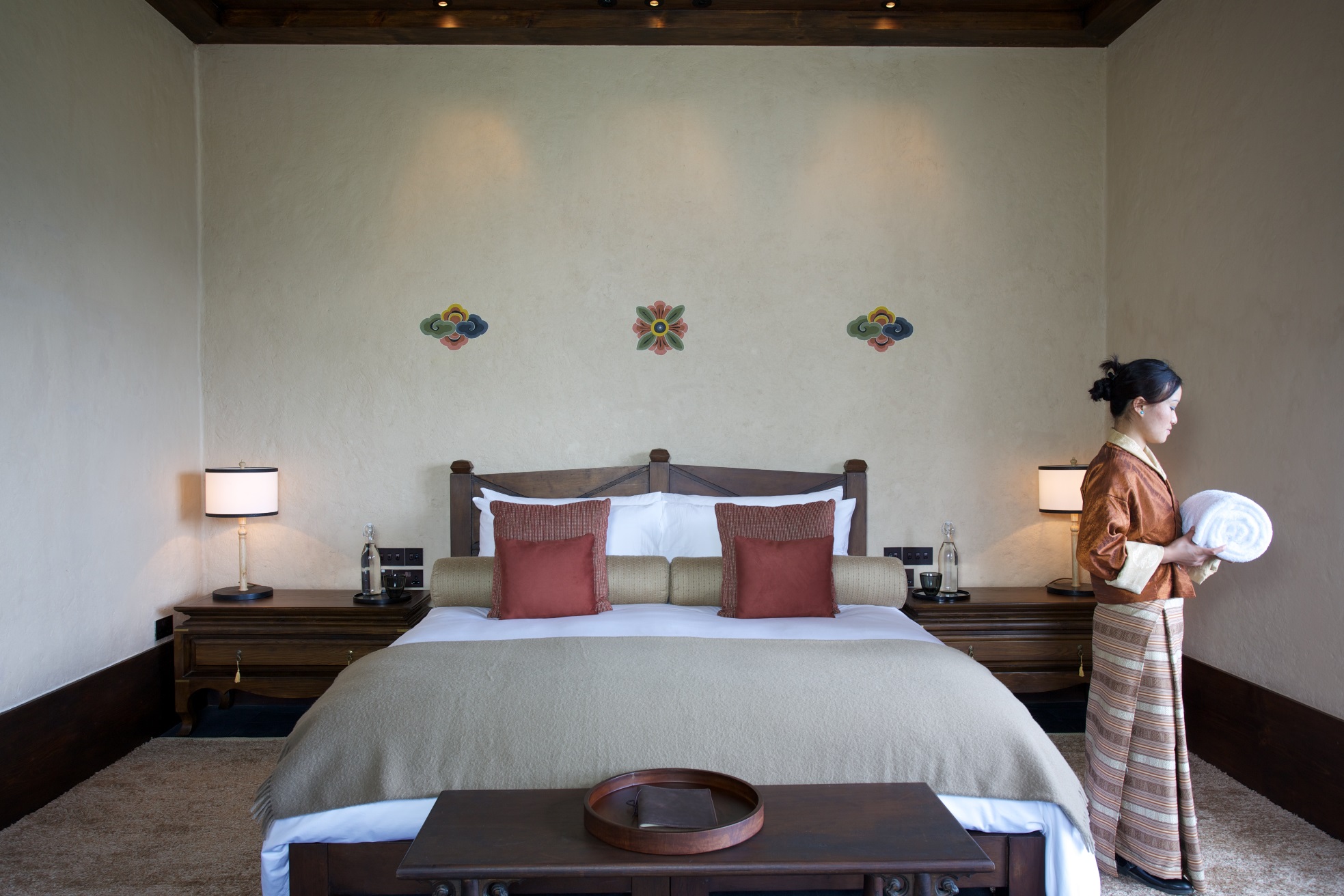 The bedroom in Amankora Gangtey, Bhutan