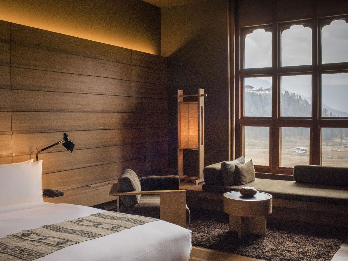 A comfortable suite at the Amankora Gangtey in Bhutan