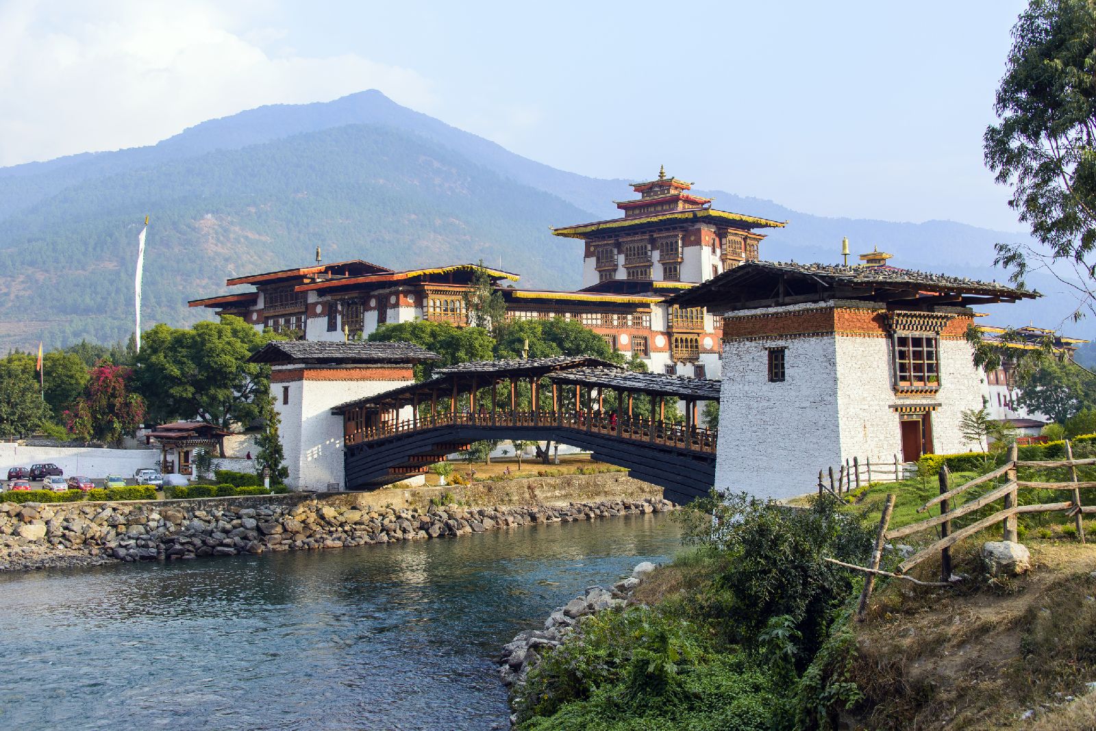 A Dzong near Amankora Punakha, Bhutan