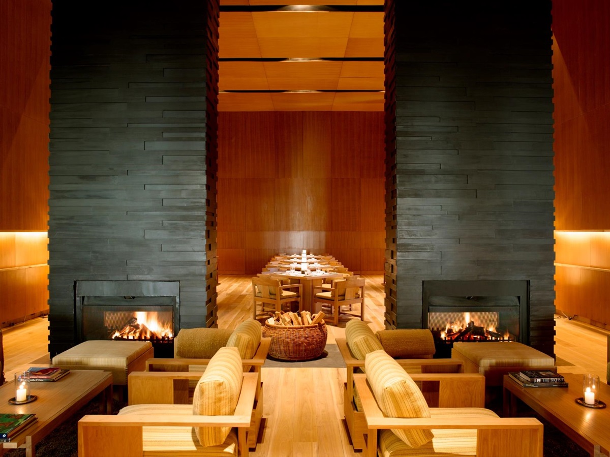 The living and dining room of Amankora Thimphu, Bhutan