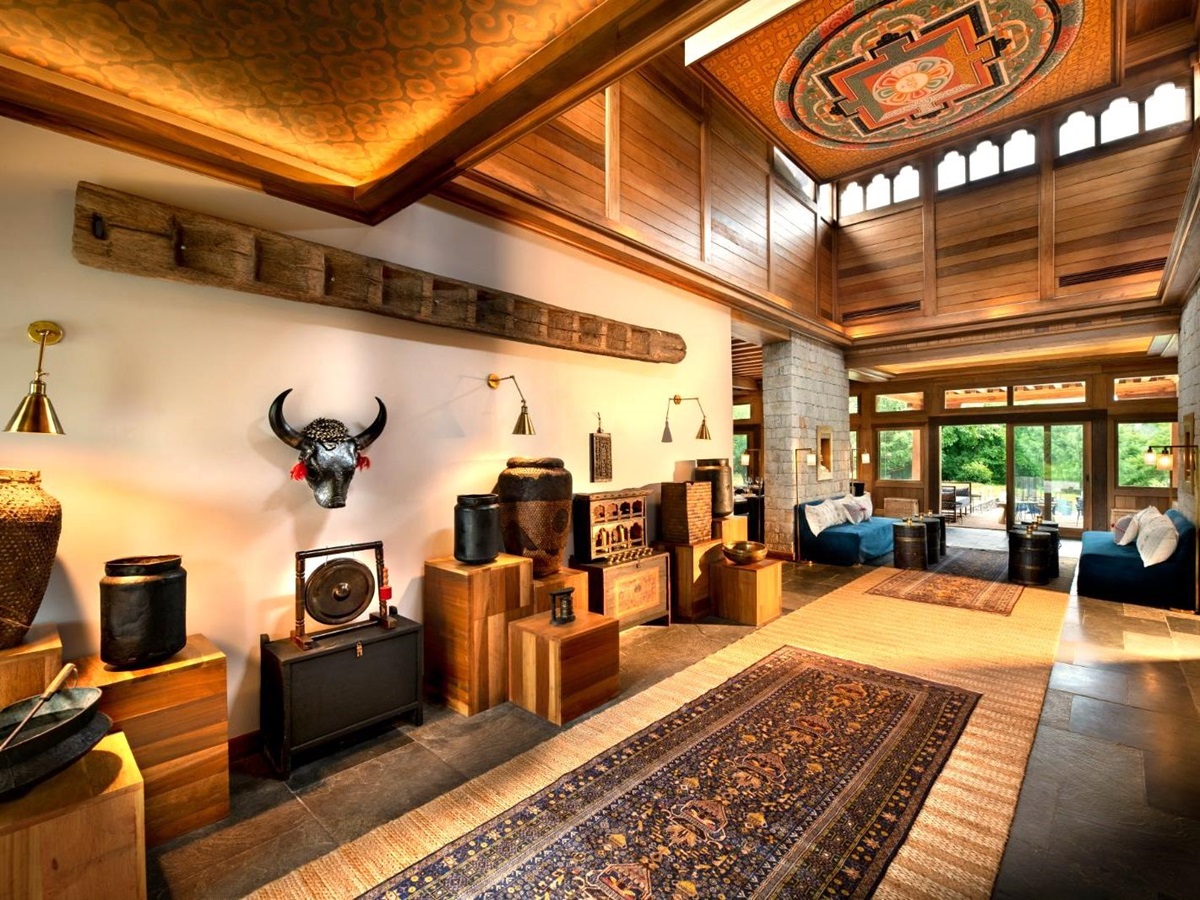 Guest interior at &beyond Punakha River Lodge in Bhutan