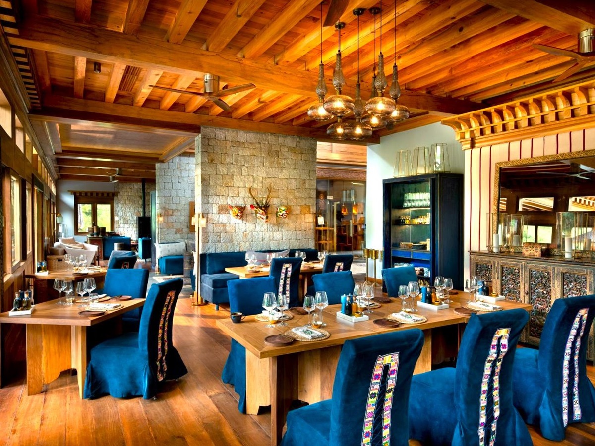 Restaurant at &beyond Punakha River Lodge in Bhutan