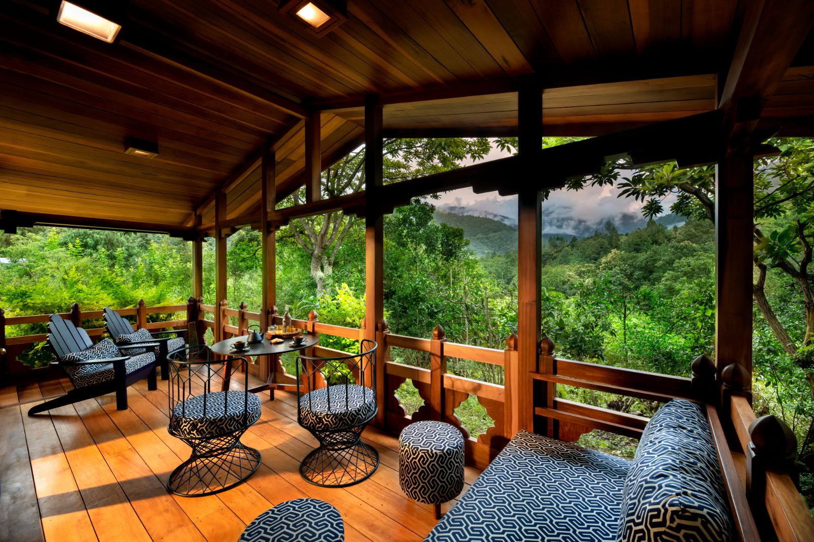 Tented suite deck at &Beyond Punakha River Lodge in Bhutan