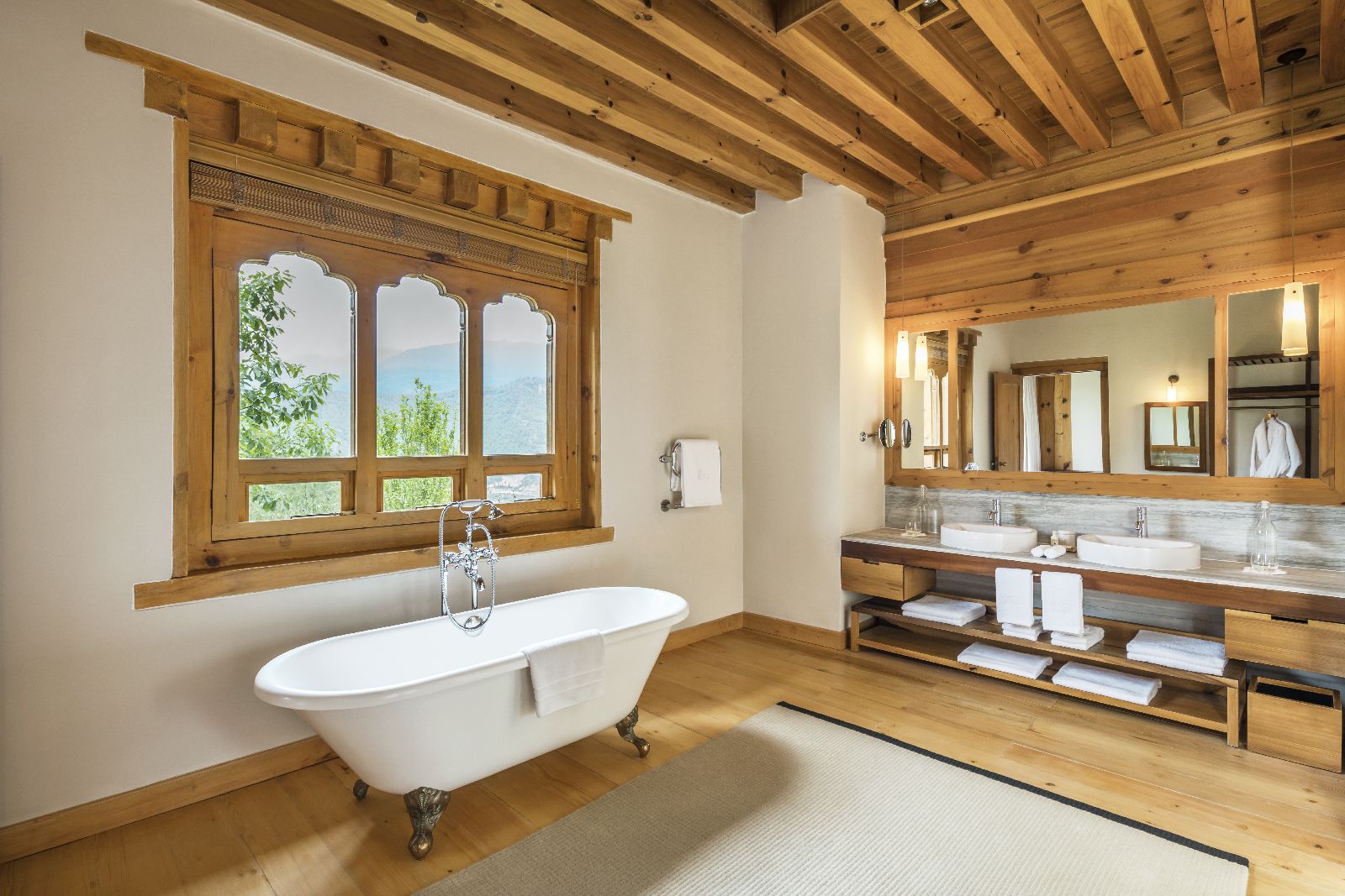 Bathroom of a One Bedroom Villa at the COMO Uma Paro Bhutan