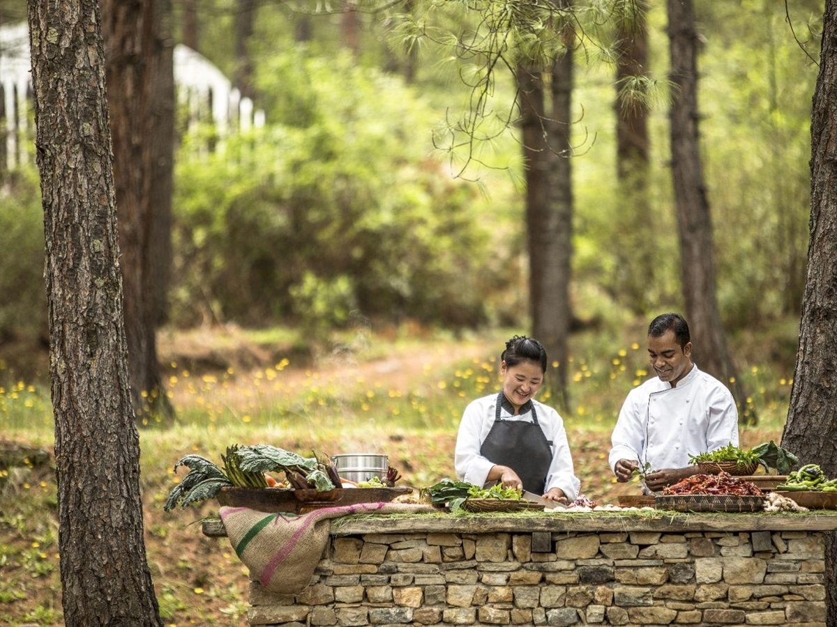 Cookery class at the COMO Uma Paro Bhutan