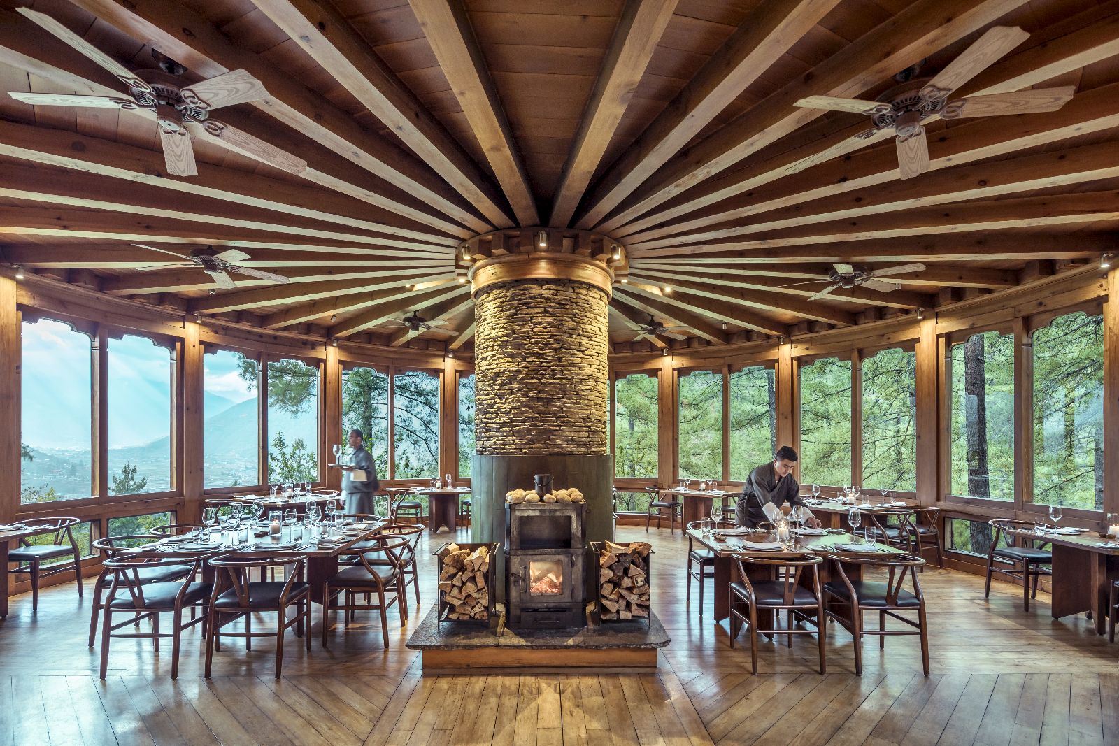 The restaurant at the COMO Uma Paro Bhutan