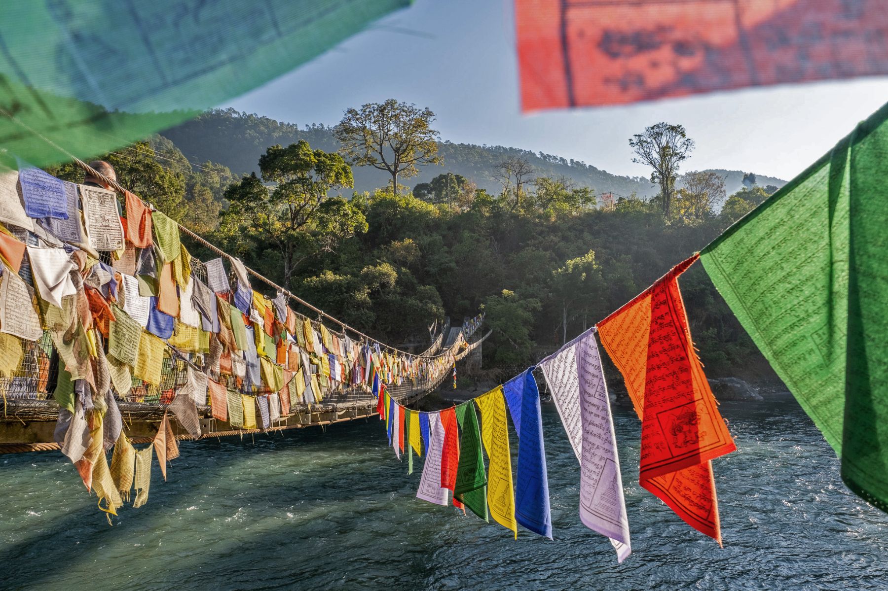 Bridge at Pemako Punakha luxury hotel in Bhutan