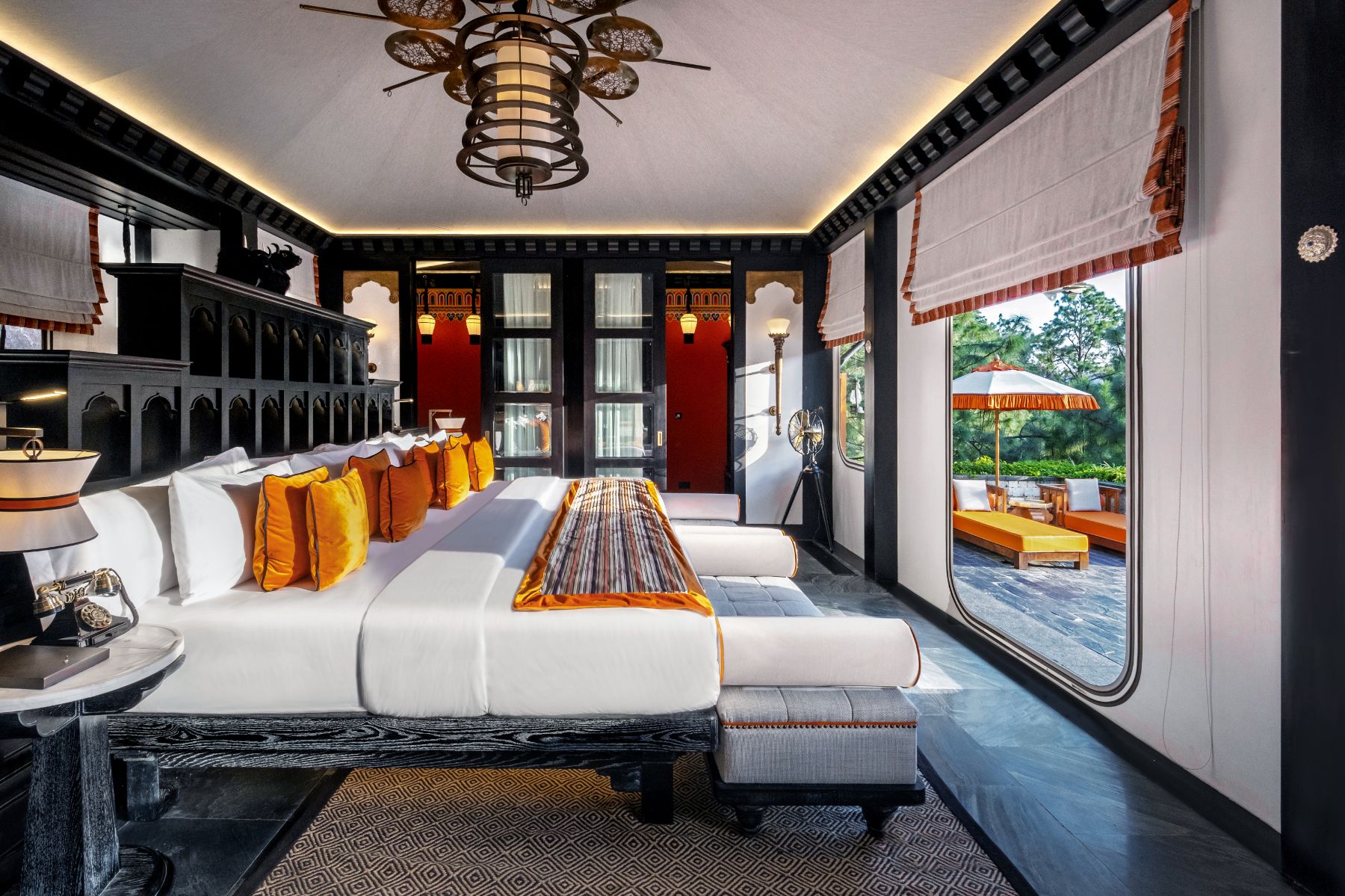 Interior view of a villa at Pemako Punakha in Bhutan