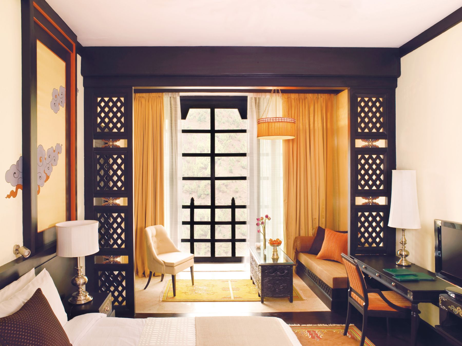 Interior of a deluxe room at Pemako Thimphu in Bhutan