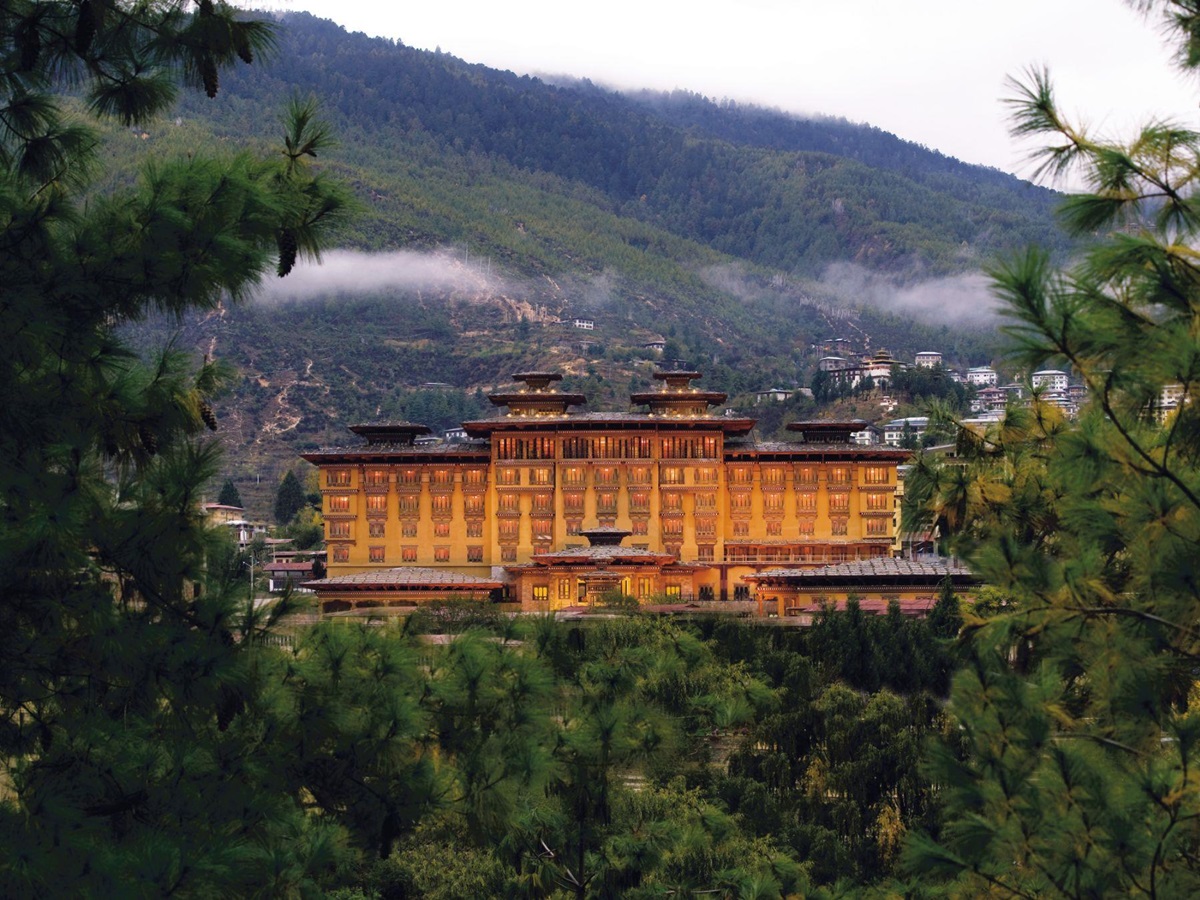 Exterior view of Pemako Thimphu luxury hotel in Bhutan