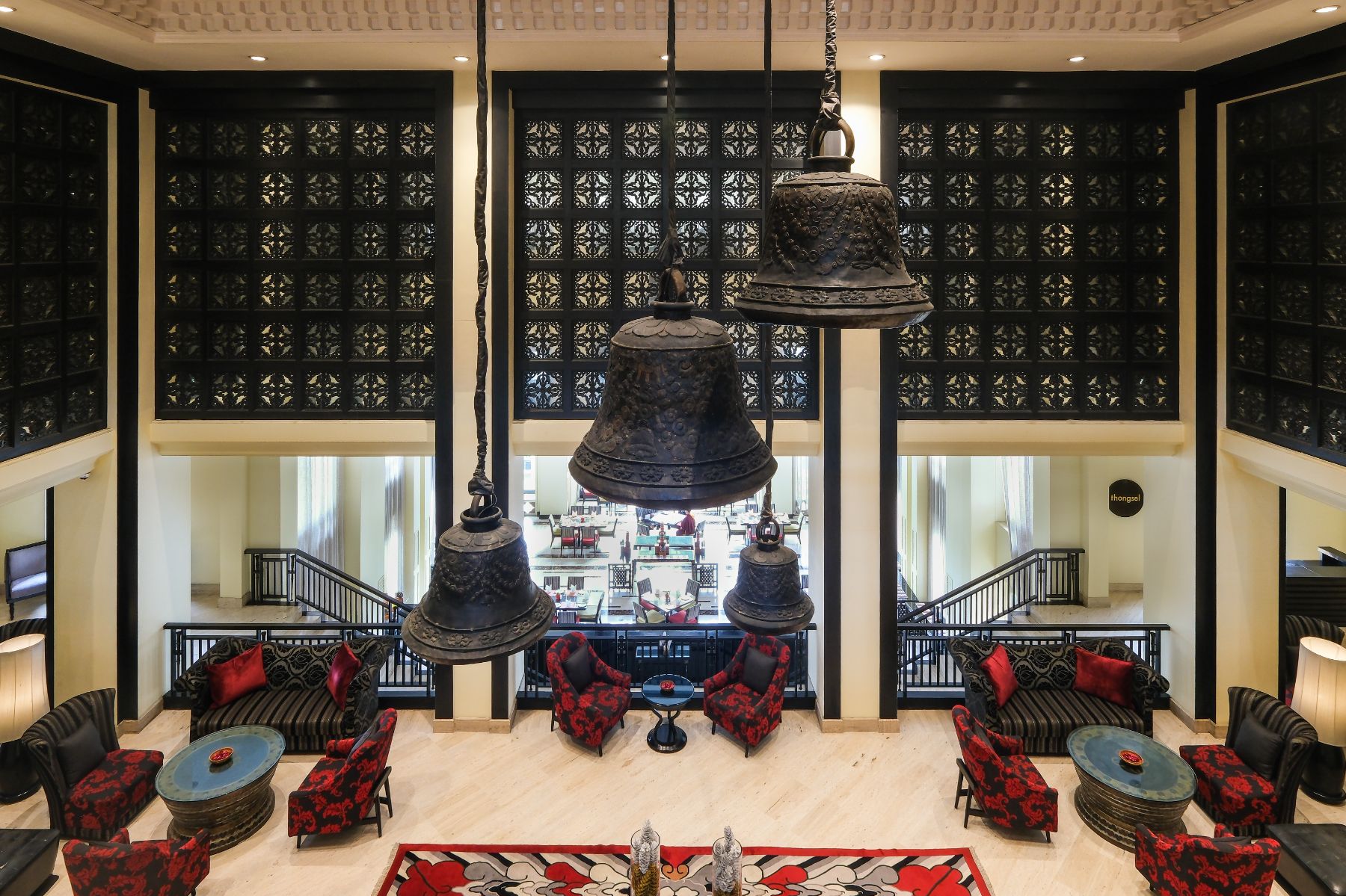 Lobby at Pemako Thimphu luxury hotel in Bhutan