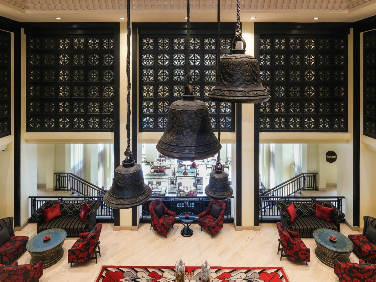 Lobby at Pemako Thimphu luxury hotel in Bhutan