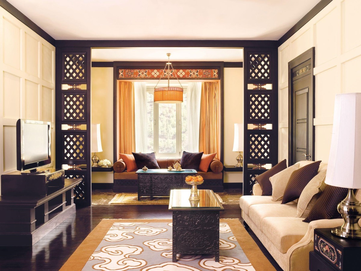 Suite living room at Pemako Thimphu luxury hotel in Bhutan