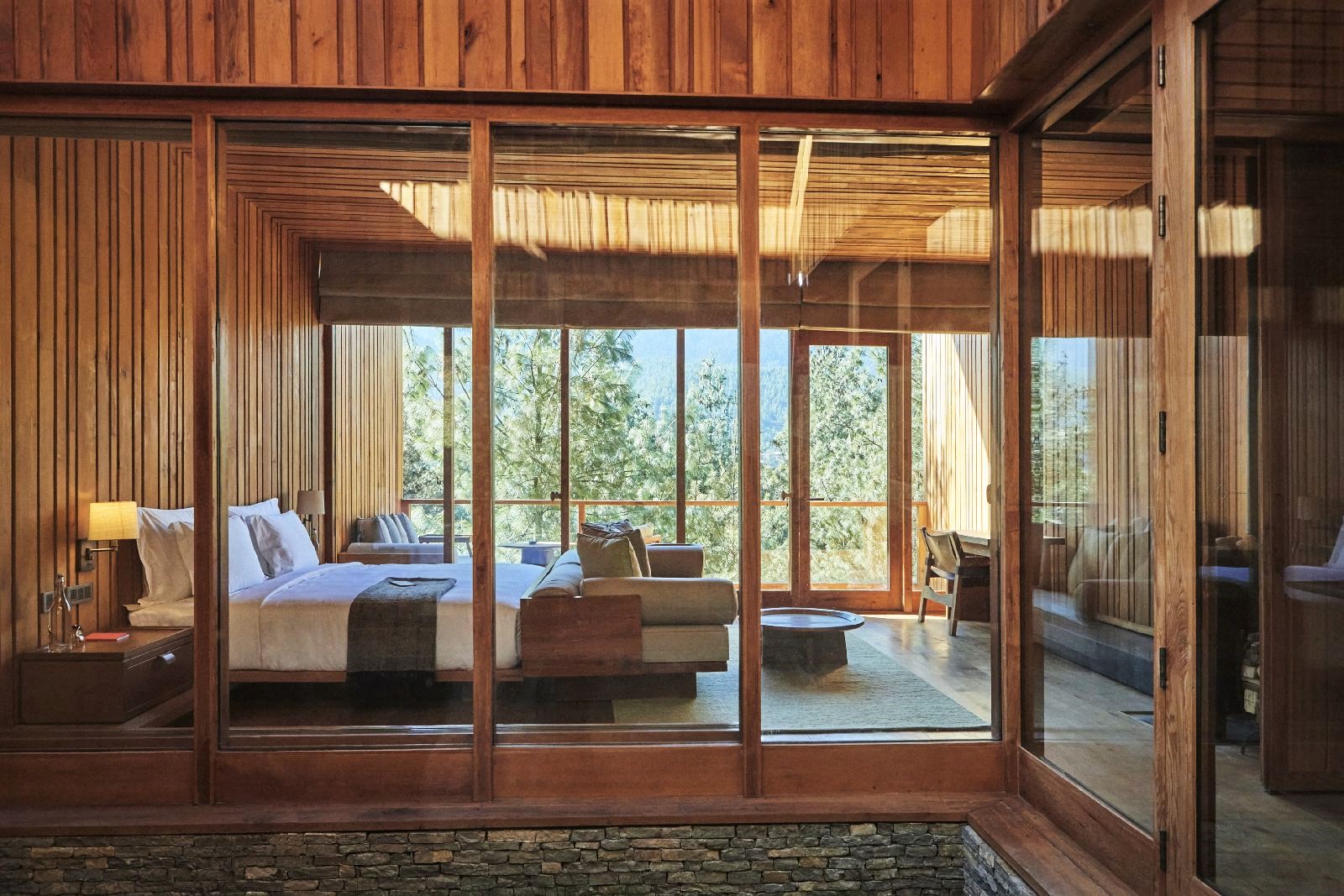 Suite and courtyard at Six Senses Bumthang in Bhutan
