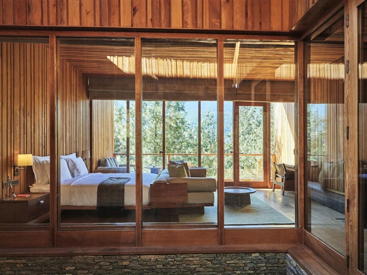 Suite and courtyard at Six Senses Bumthang in Bhutan