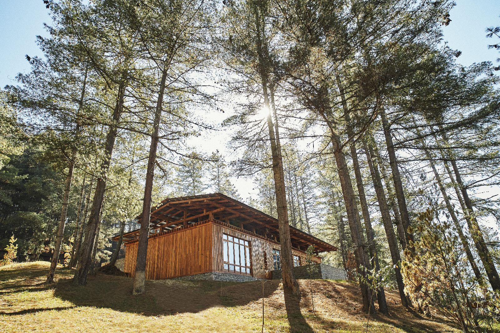 Exterior of a villa at Six Senses Bumthang in Bhutan