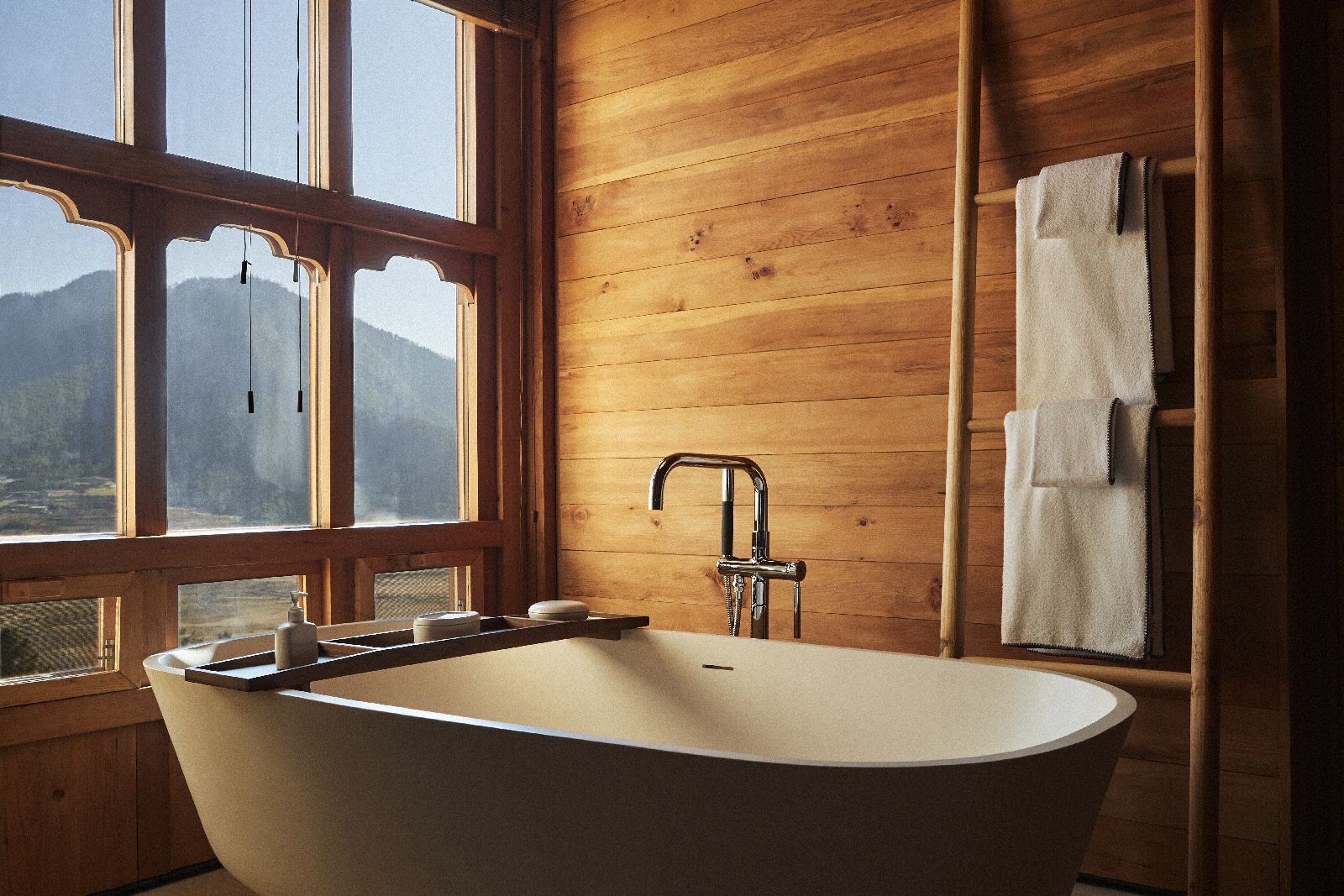 Bathroom of a suite at Six Senses Gangtey in Bhutan