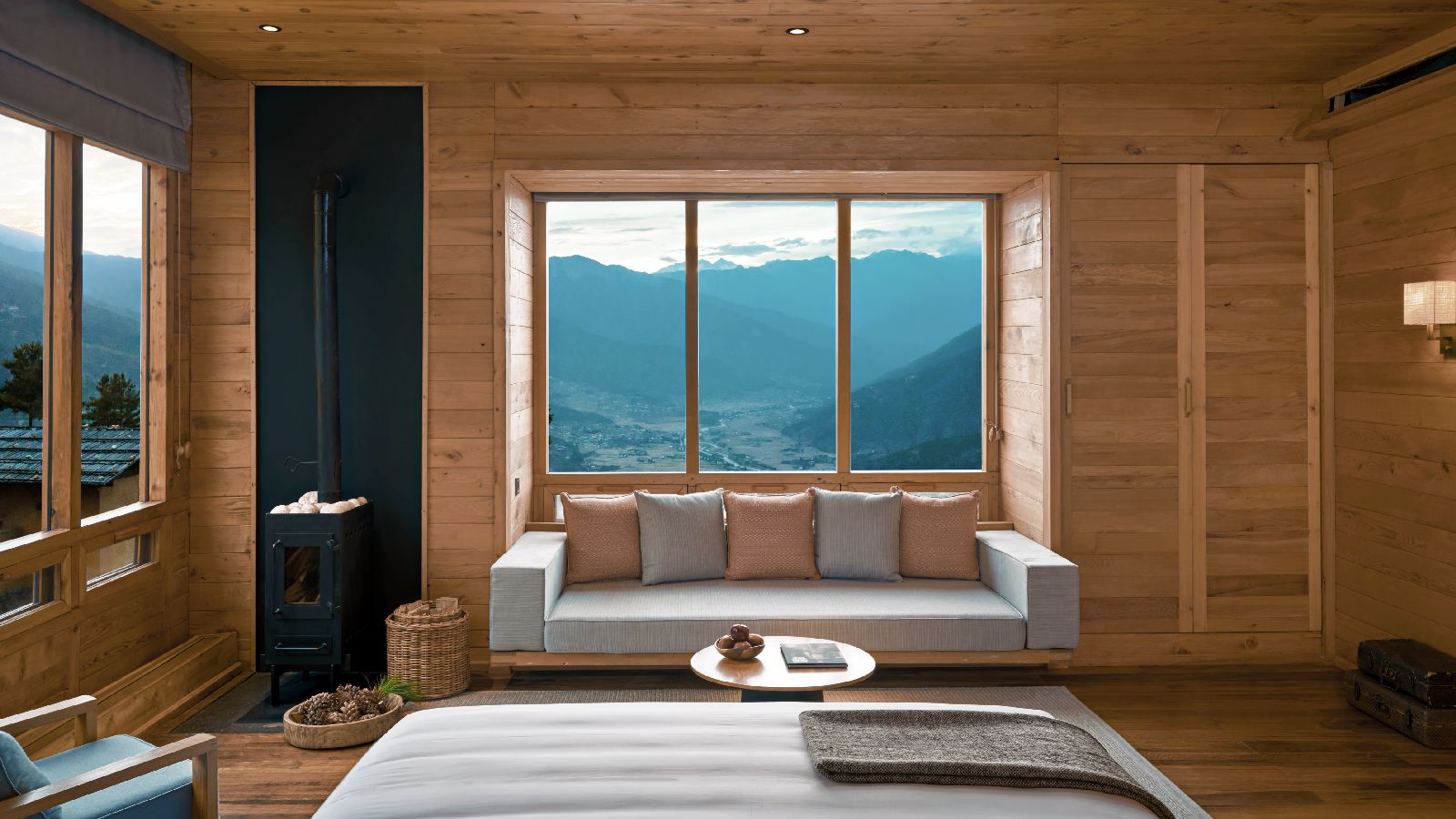 Valley view from a Lodge Suite at the Six Senses Paro in Bhutan