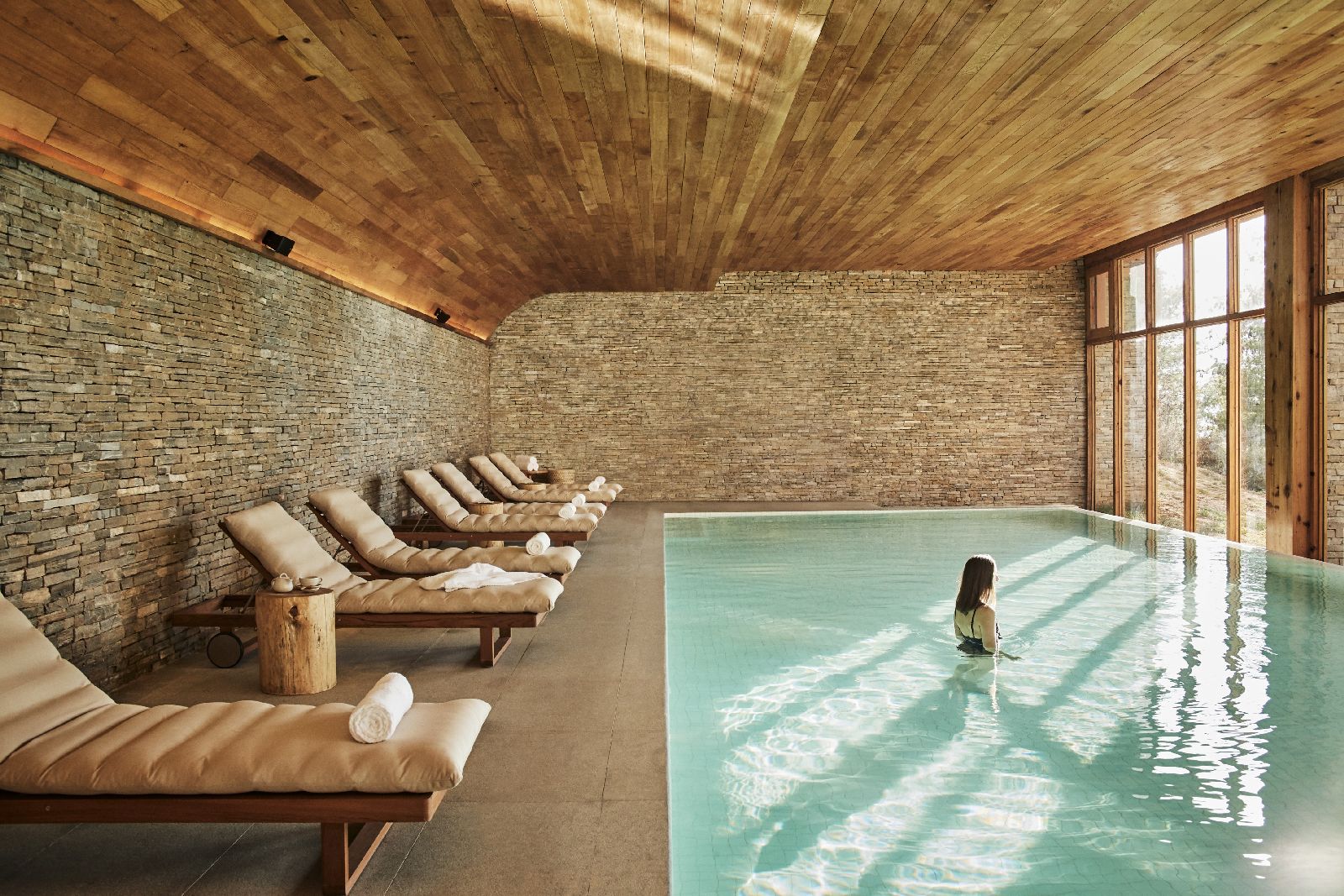 Spa swimming pool at the Six Senses Paro in Bhutan