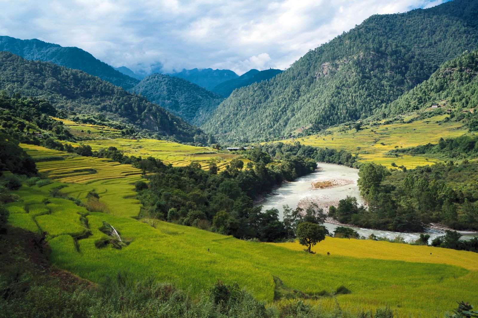 View of the valley and winding river