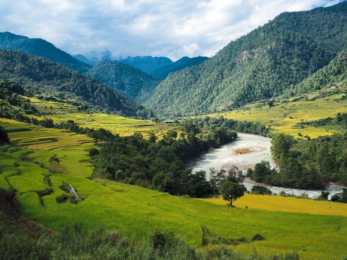 View of the valley and winding river
