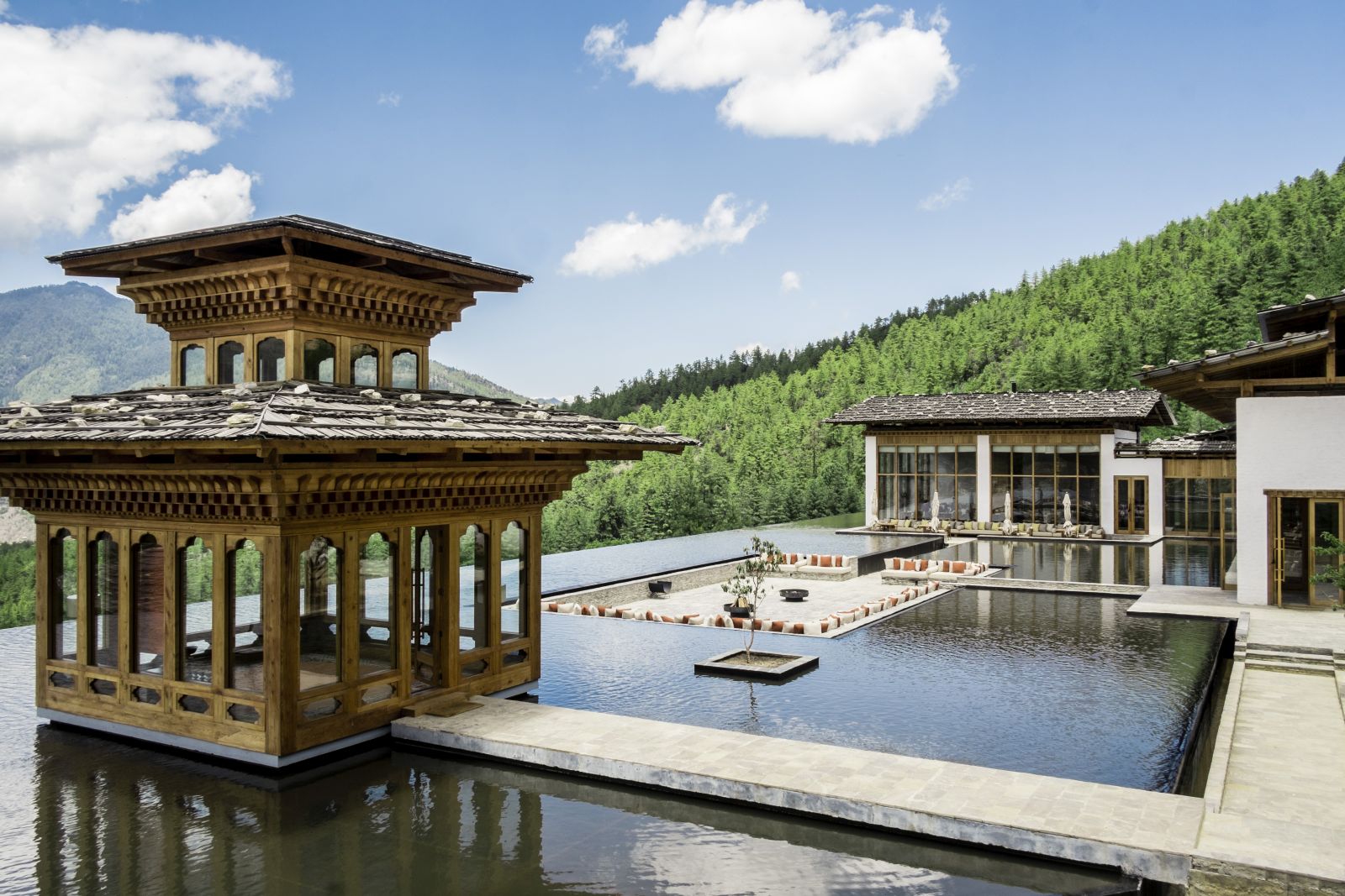 Six Senses Thimpu exterior of the main pool