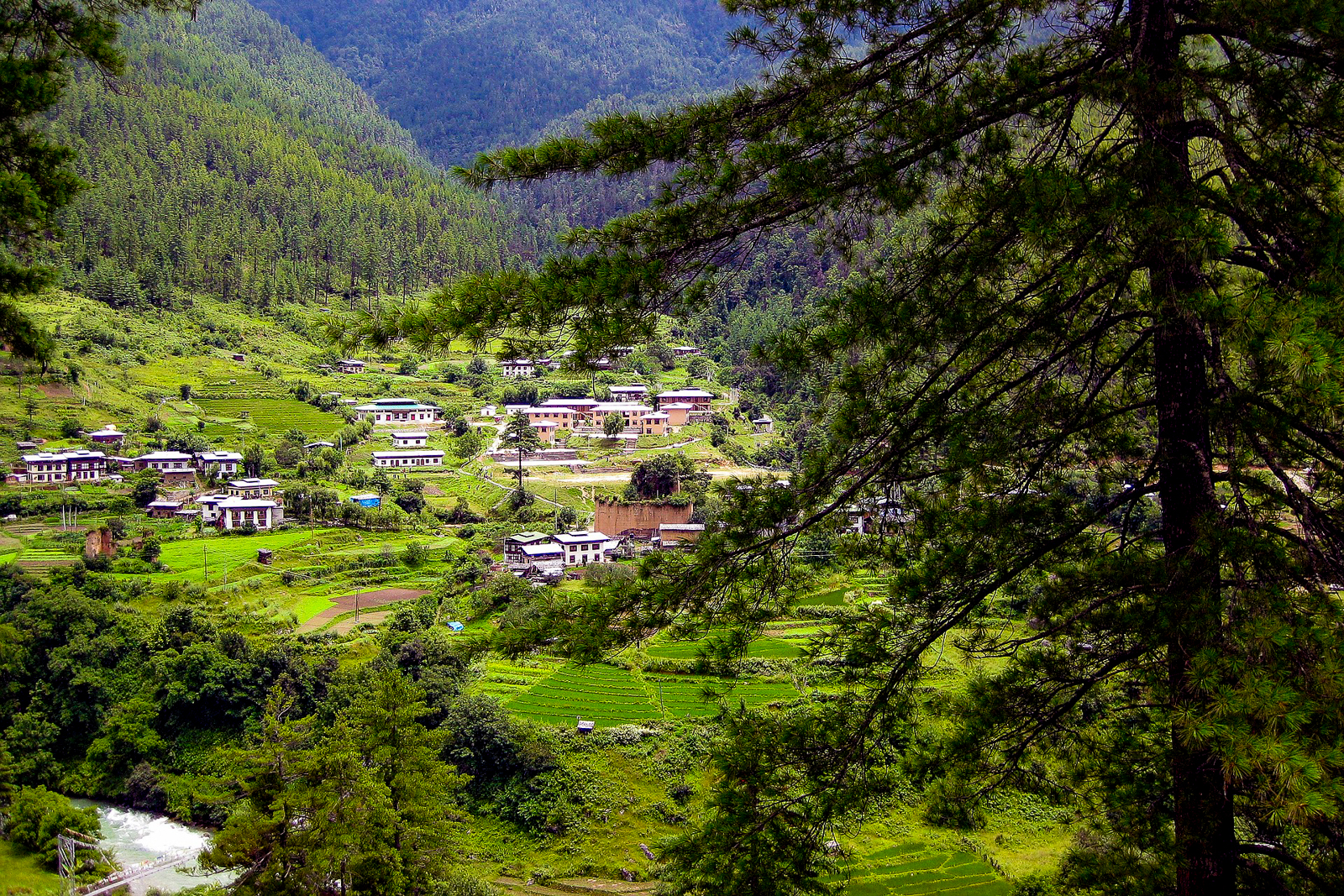 A village in the Bumthang Valley