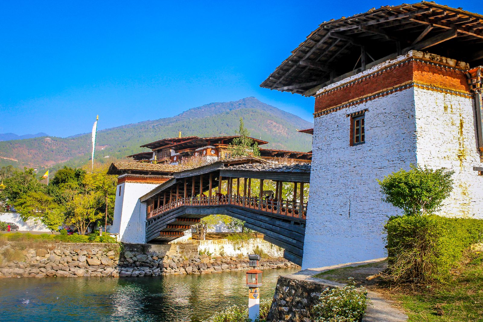 A river crossing near Punakha in Bhutan