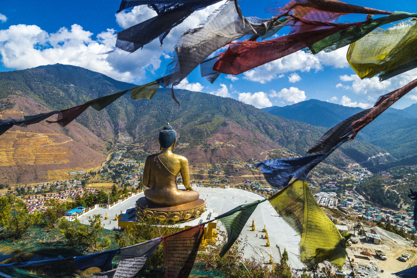Famous Buddha statue on the edge of Thimphu in Bhutan
