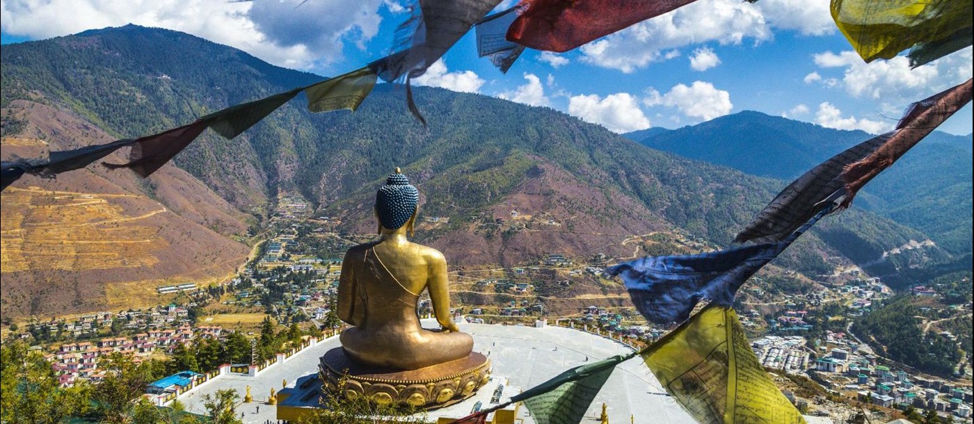 Famous Buddha statue on the edge of Thimphu in Bhutan