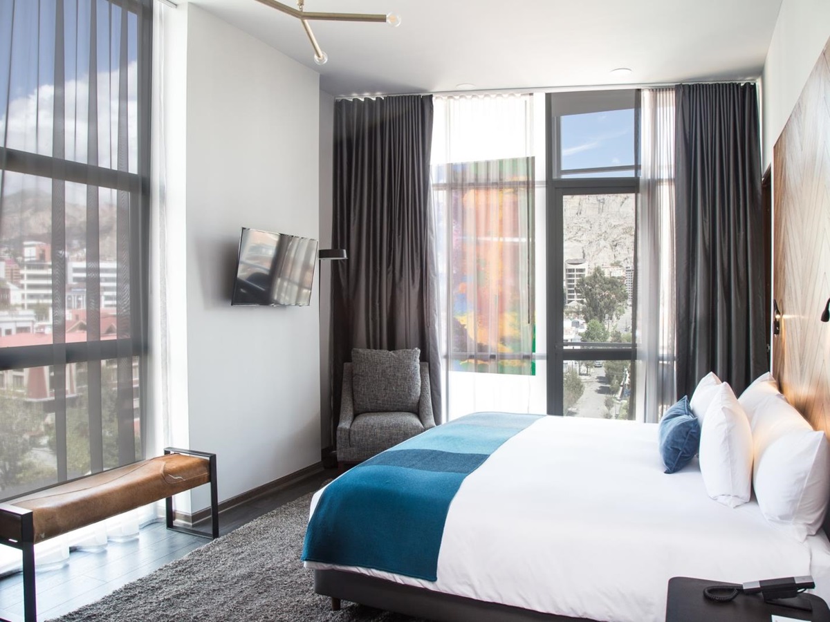 Bedroom at ATIX hotel in Bolivia