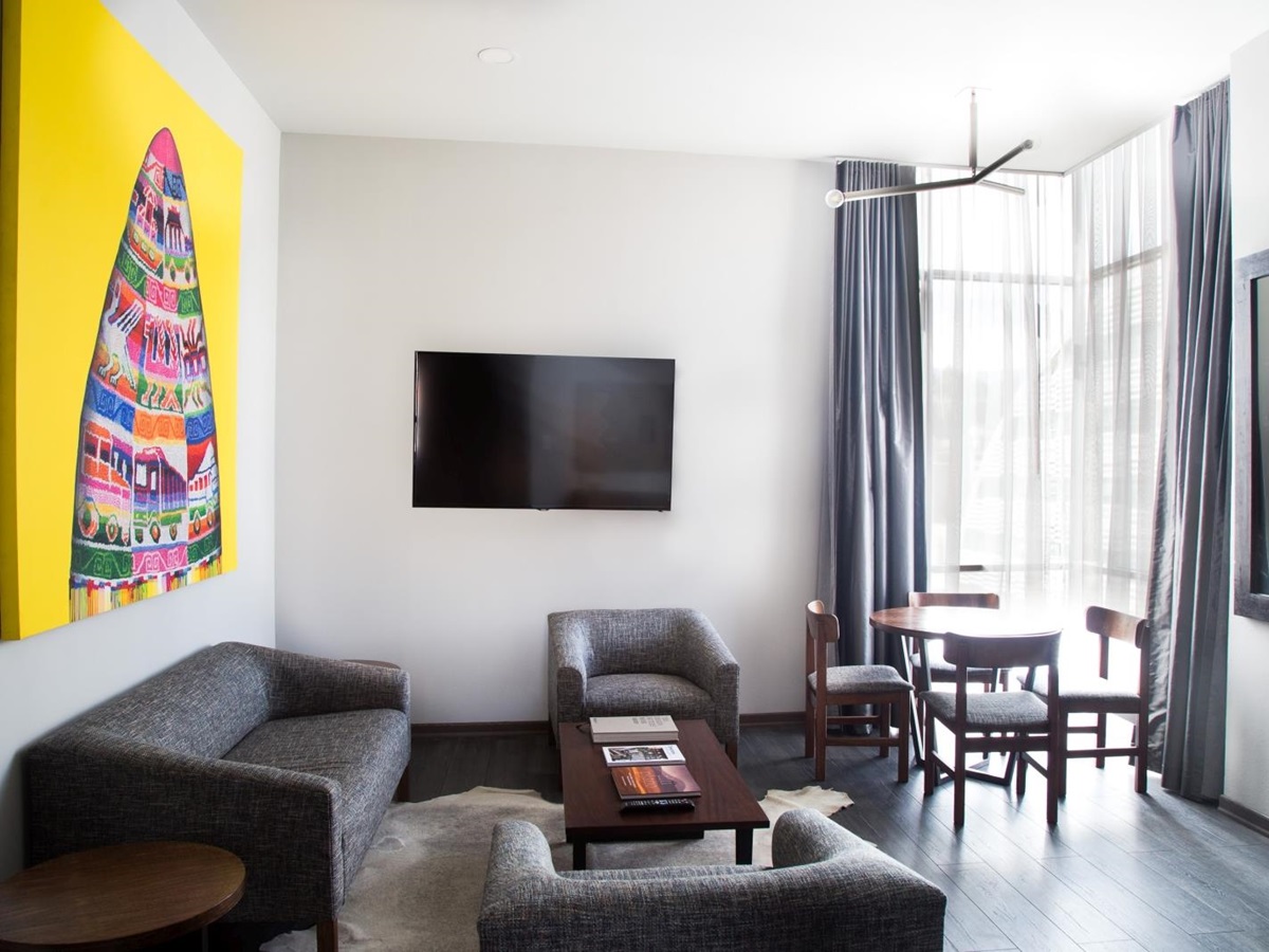 Living room at ATIX hotel in Bolivia