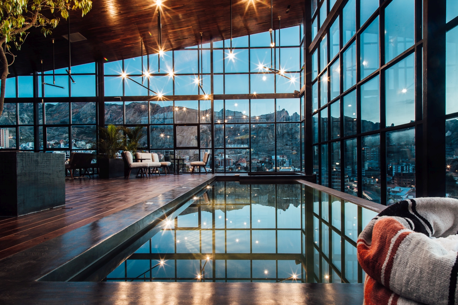 Pool at ATIX hotel in Bolivia