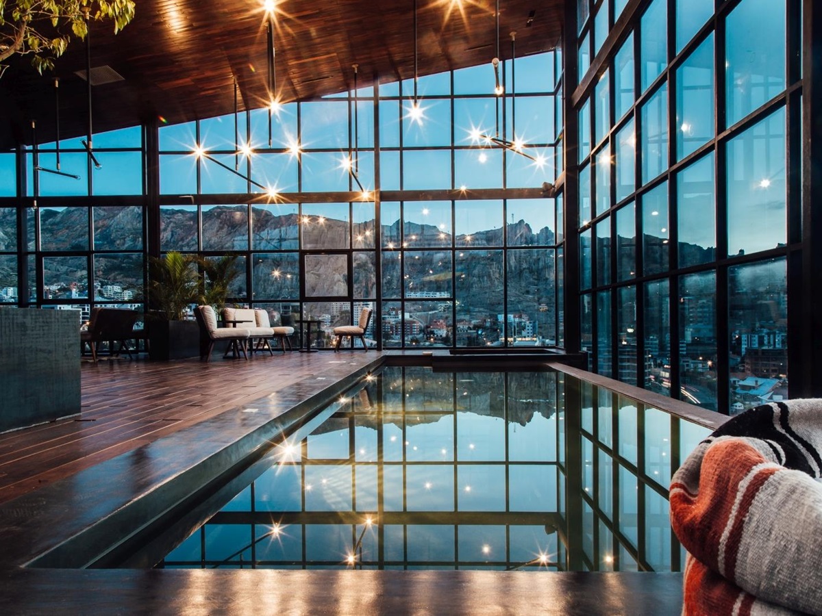 Pool at ATIX hotel in Bolivia