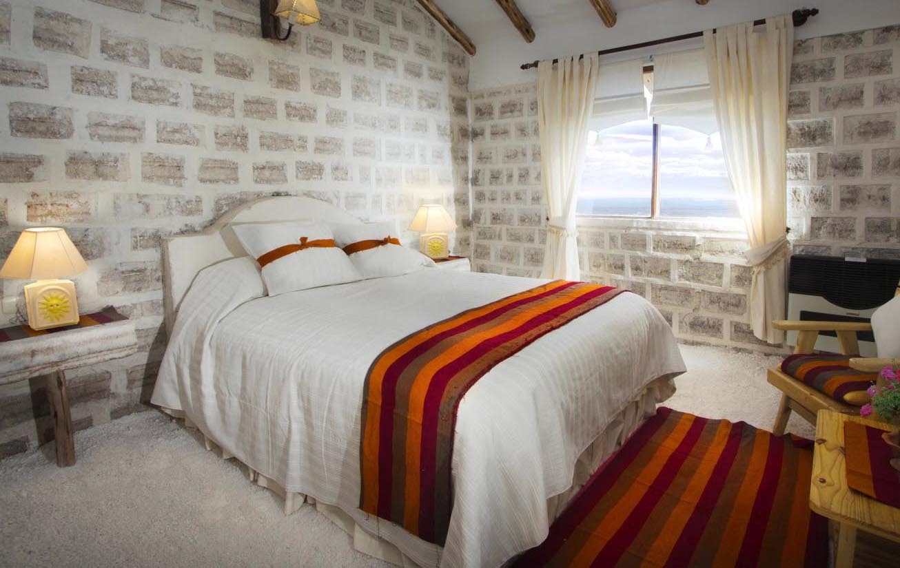Bedroom at Luna Salada Salt Hotel in Bolivia
