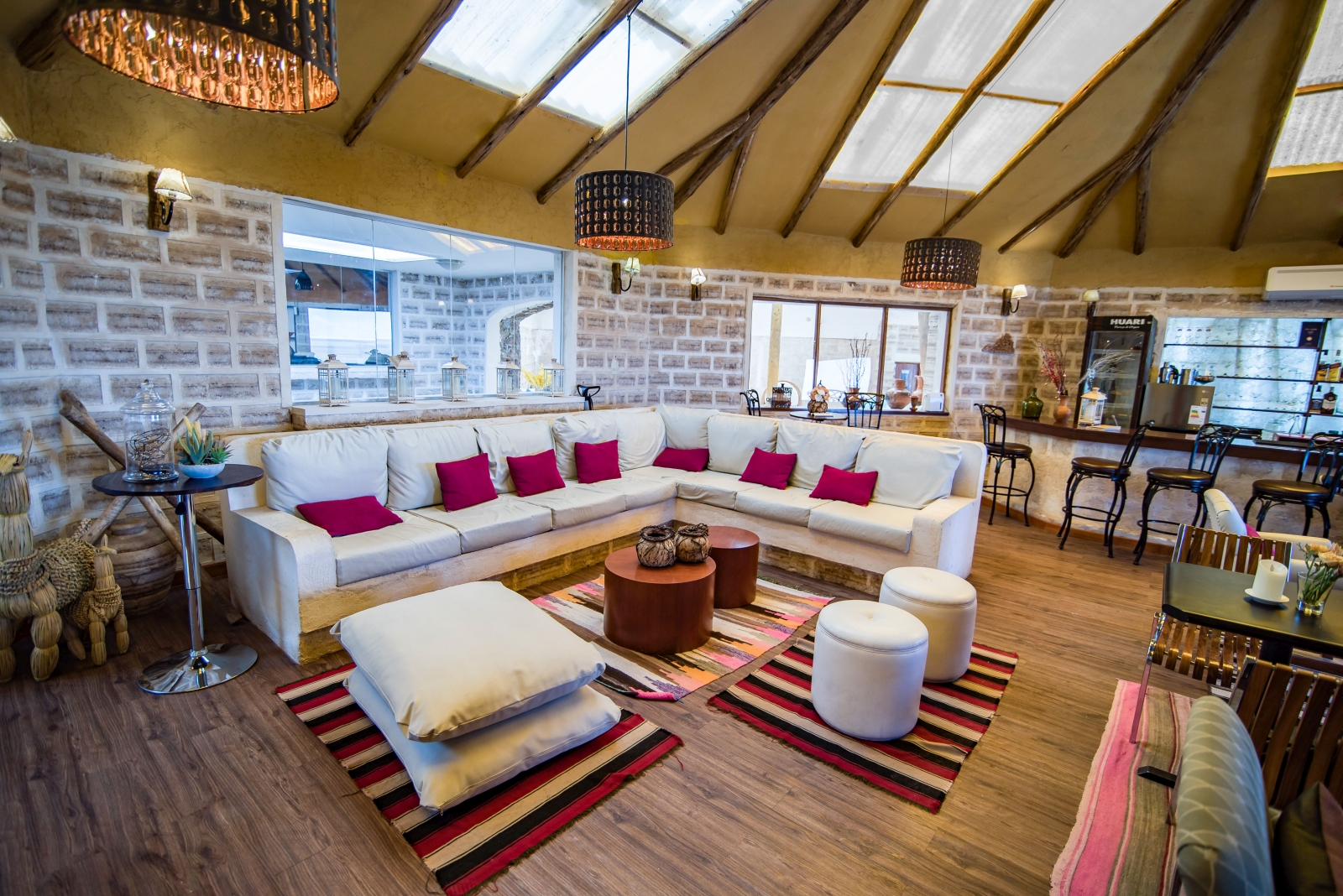Lounge at Luna Salada Salt Hotel in Bolivia