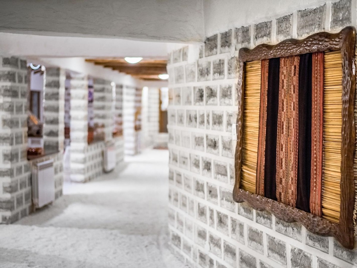 Salt walls at Luna Salada Salt Hotel in Bolivia