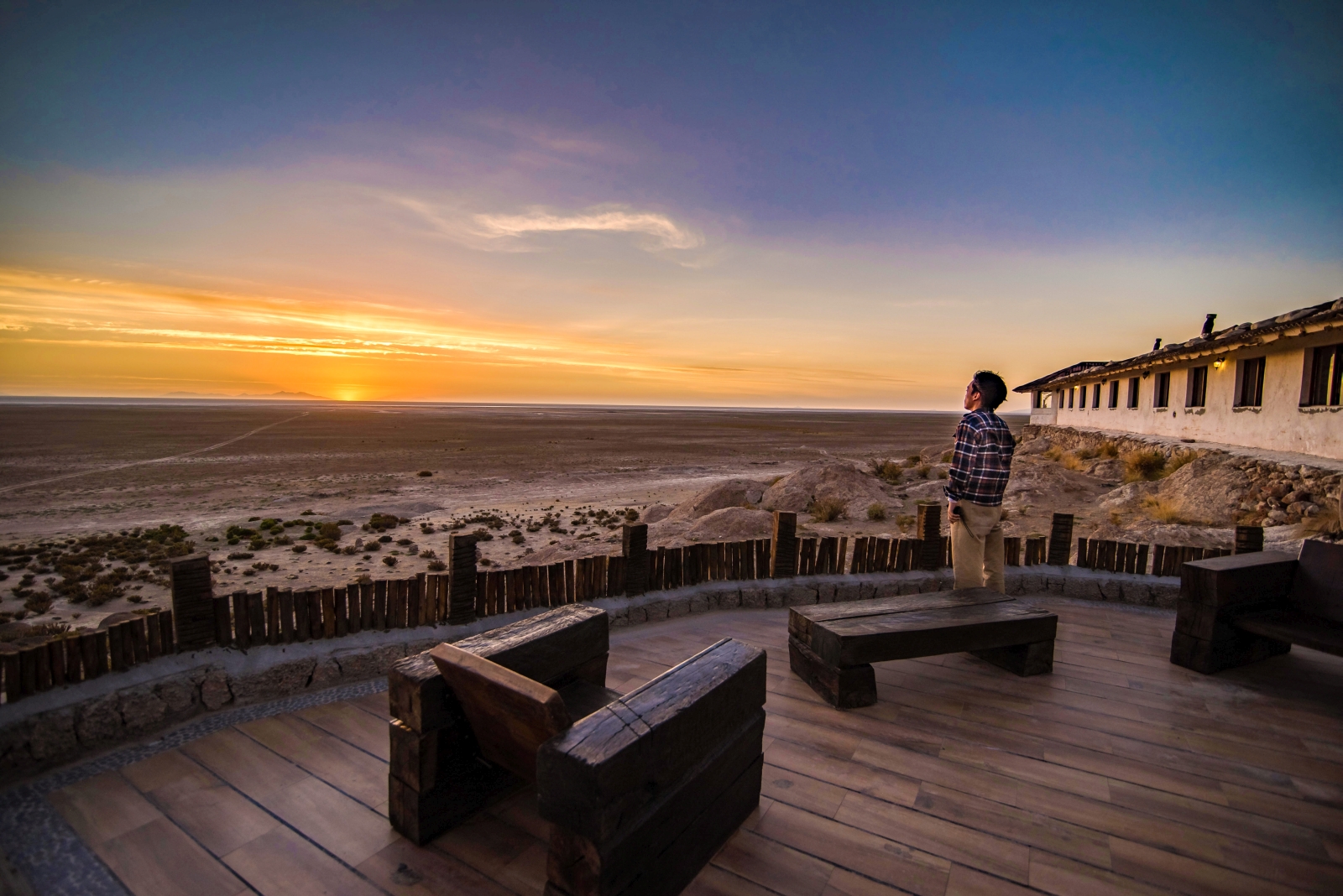 View at Luna Salada Salt Hotel in Bolivia