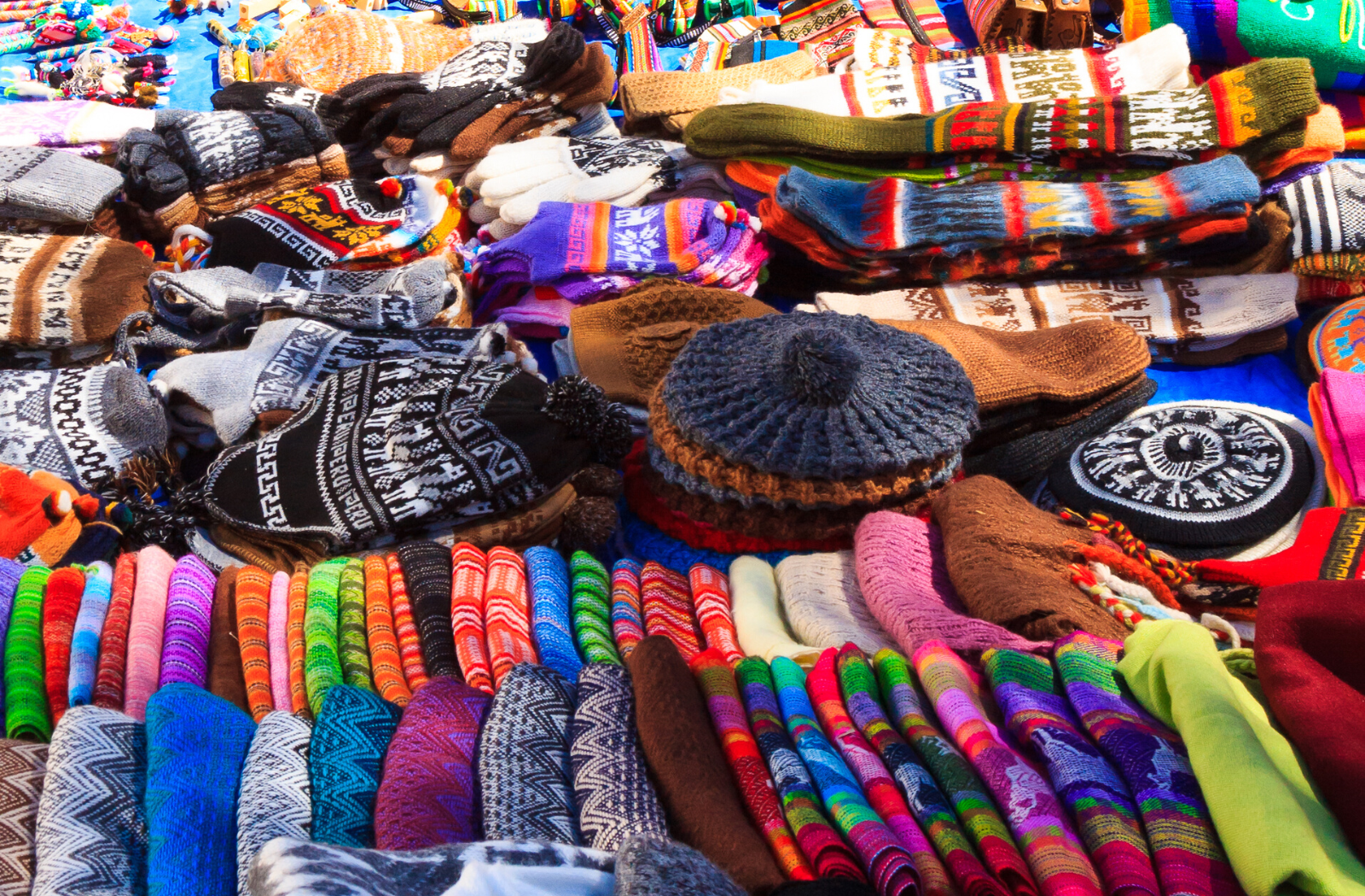 Traditional gifts at a market in Bolivia