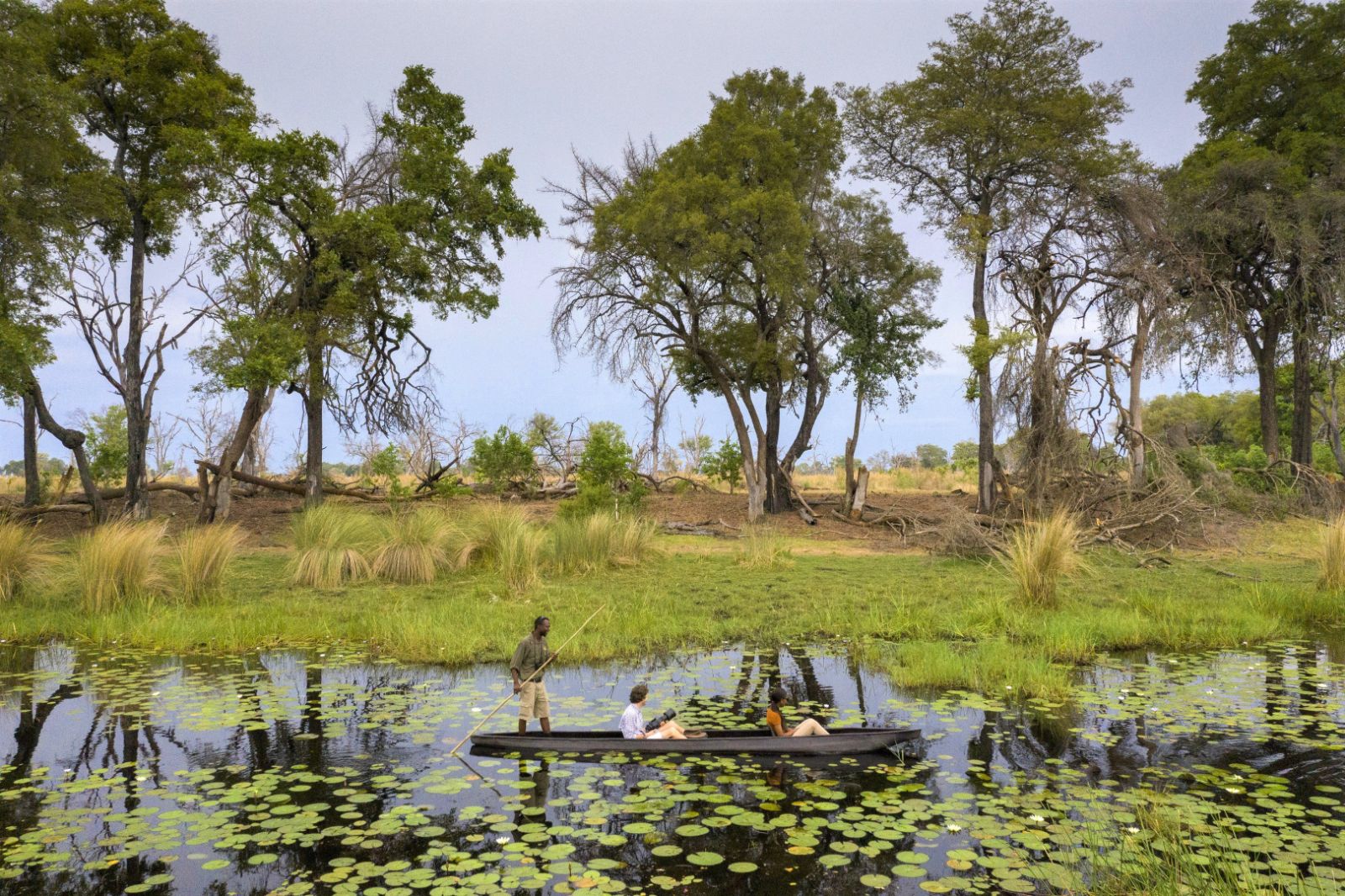 River safari at Duba Explorers Camp on the Okavango Delta in Botswana
