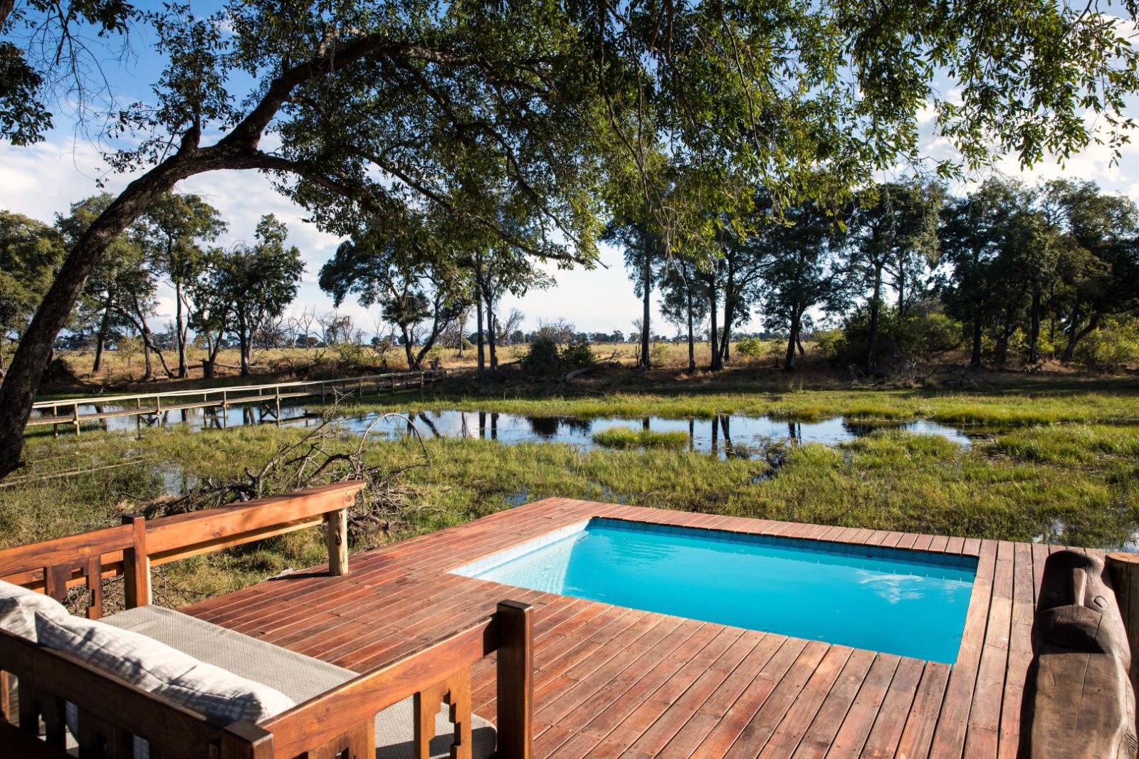Swimming pool at Duba Explorers Camp on the Okavango Delta in Botswana