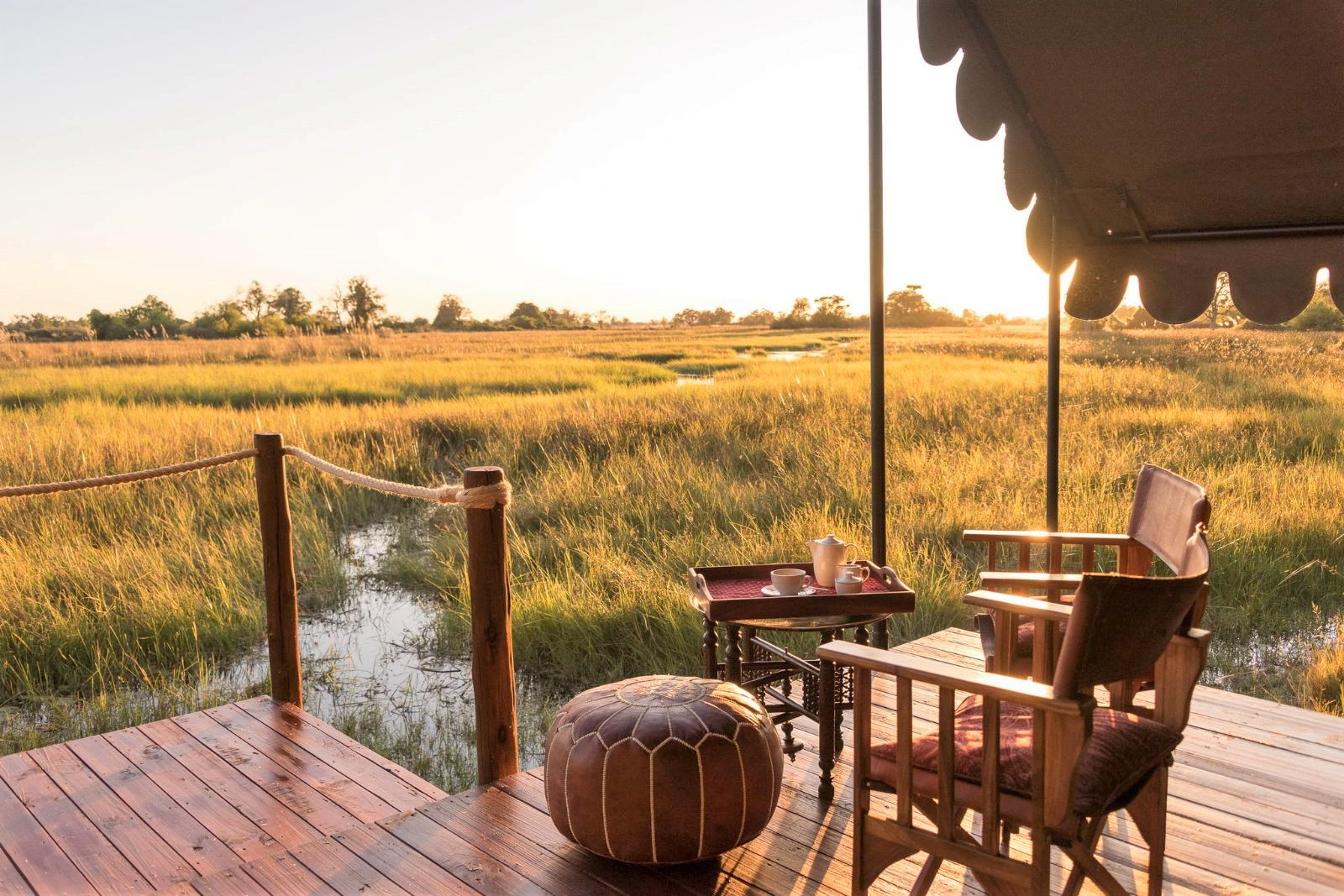 Guest suite deck at Duke's Camp on the Okavango Delta in Botswana