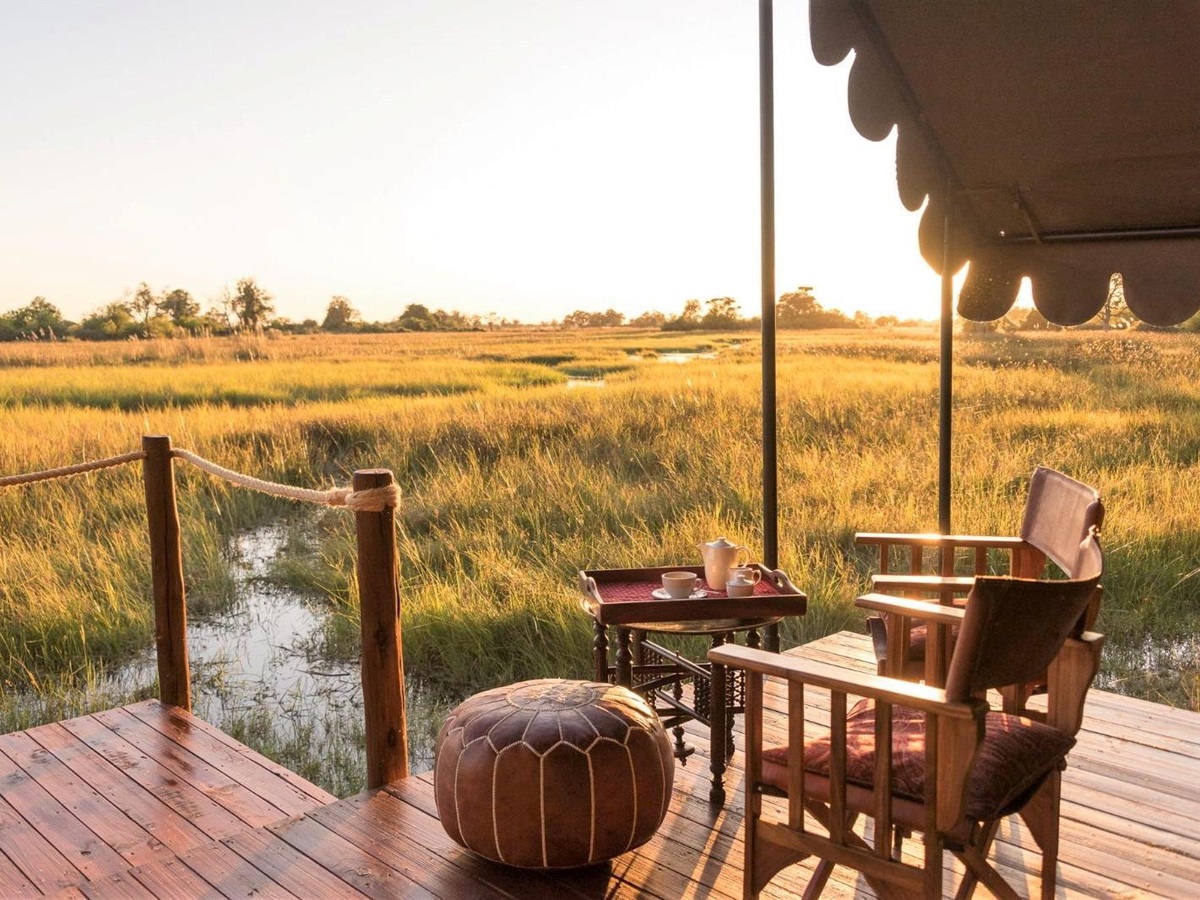 Guest suite deck at Duke's Camp on the Okavango Delta in Botswana