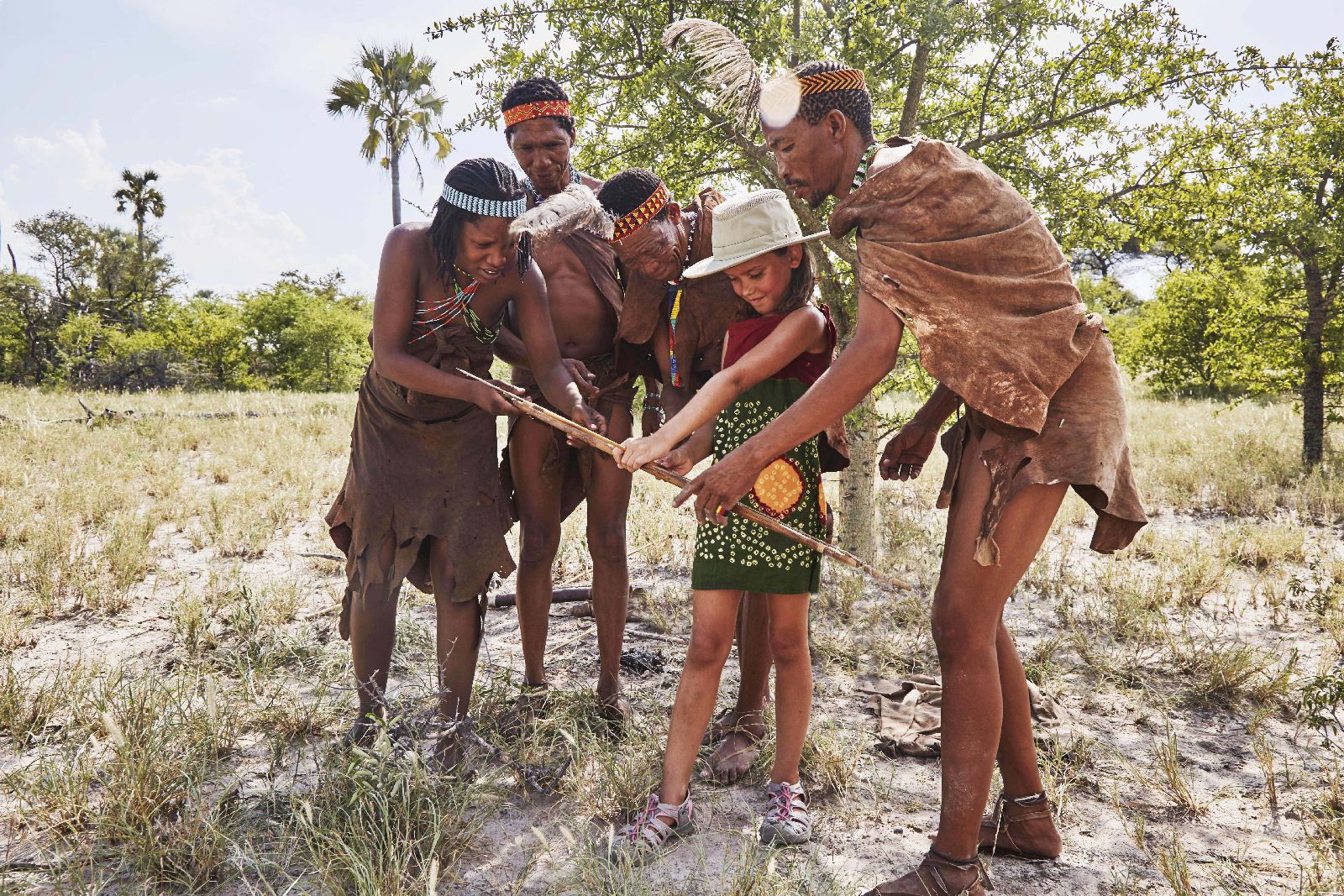 Meeting the San bushmen at Jacks Camp Botswana