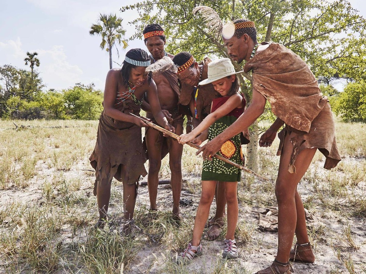 Meeting the San bushmen at Jacks Camp Botswana