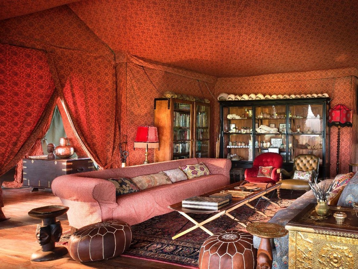Guest lounge at Jacks Camp Botswana
