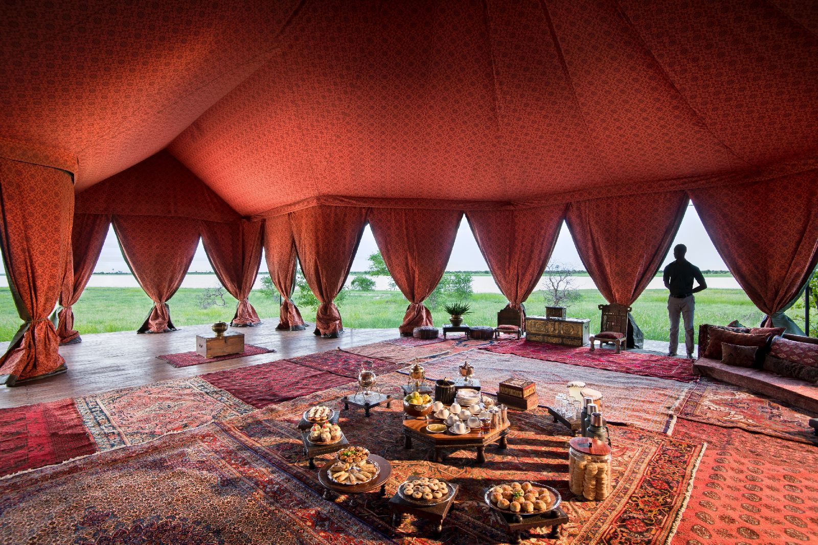 Persian tea tent at Jacks Camp Botswana