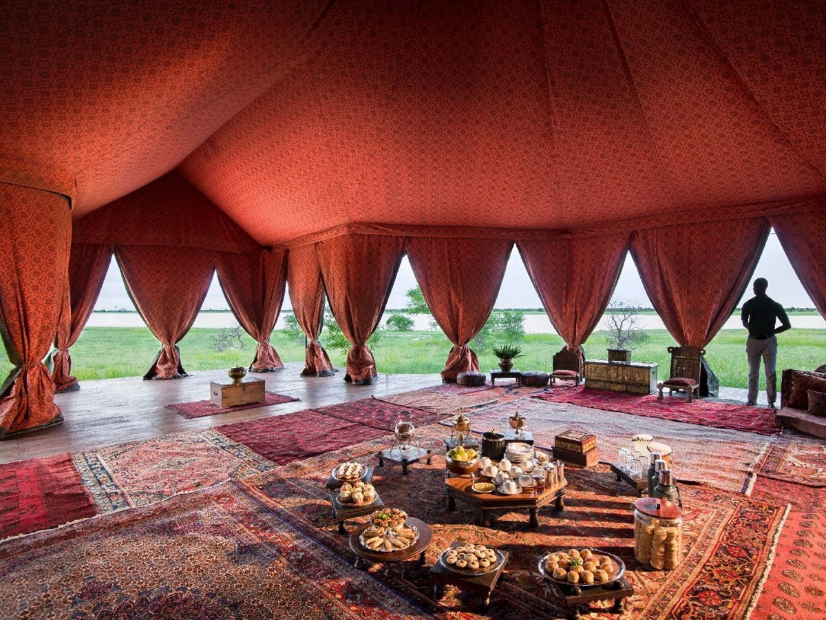 Persian tea tent at Jacks Camp Botswana