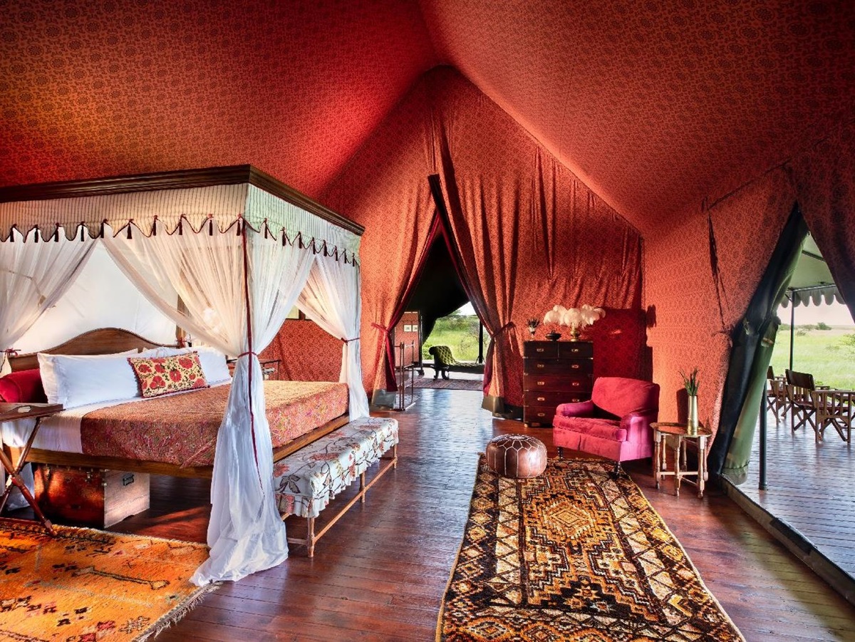 Safari tent interiors at Jacks Camp Botswana